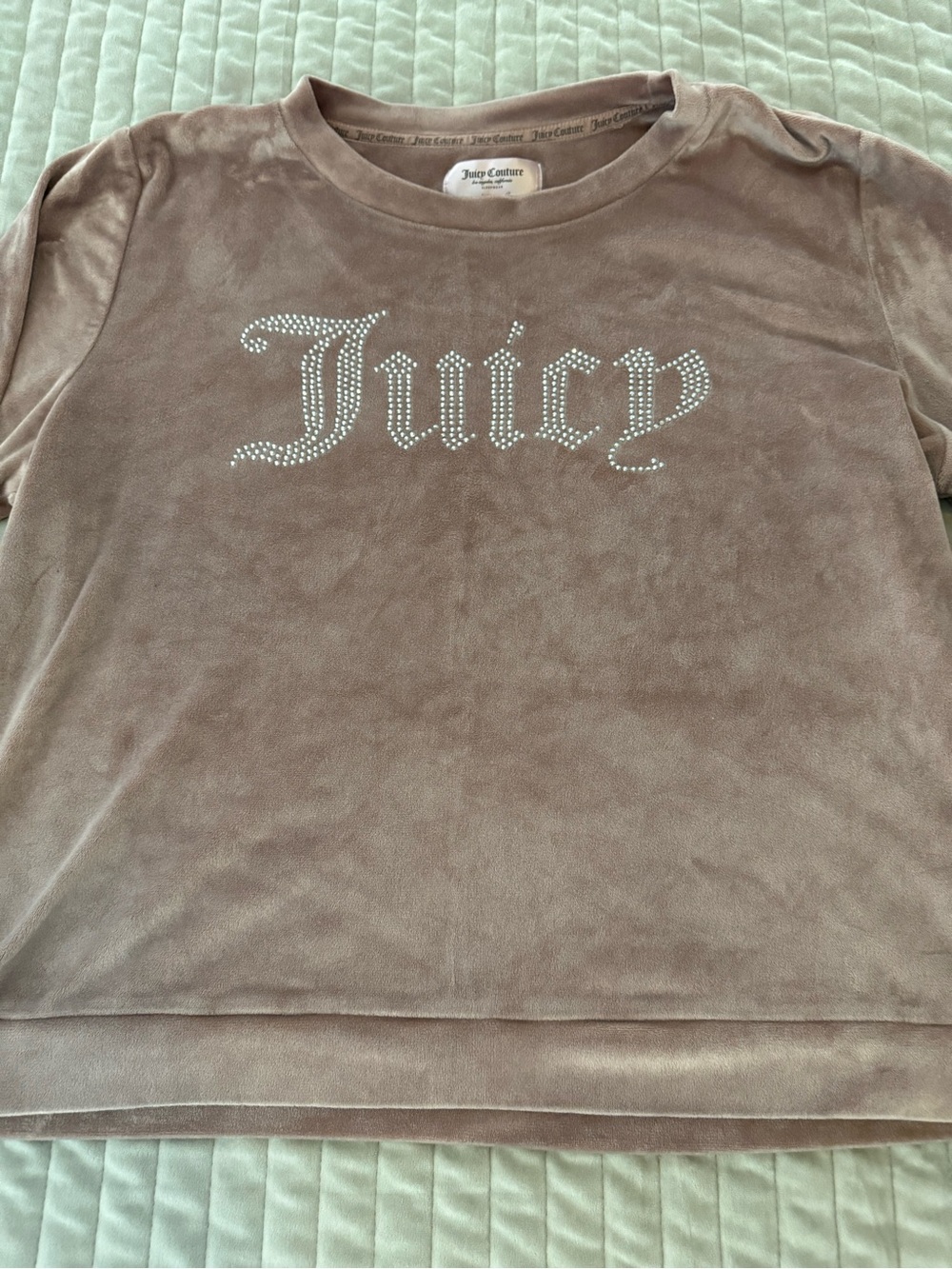 Juicy Couture Velour Pajama Set Rhinestone Y2K Loungewear Sleepwear - Size XL - Picture 10 of 12